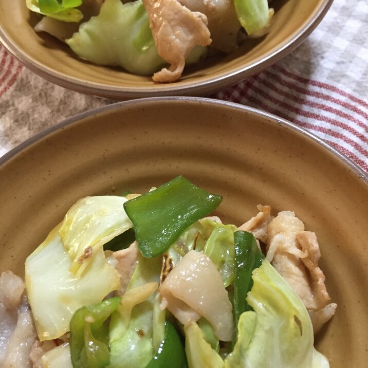 豚薄切り肉とキャベツの味噌炒め